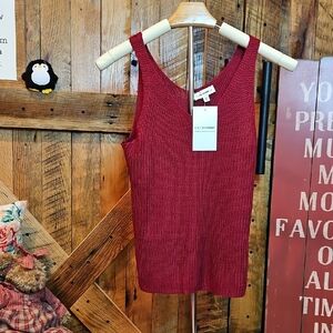 Eesome Burgundy Knit Tank Top